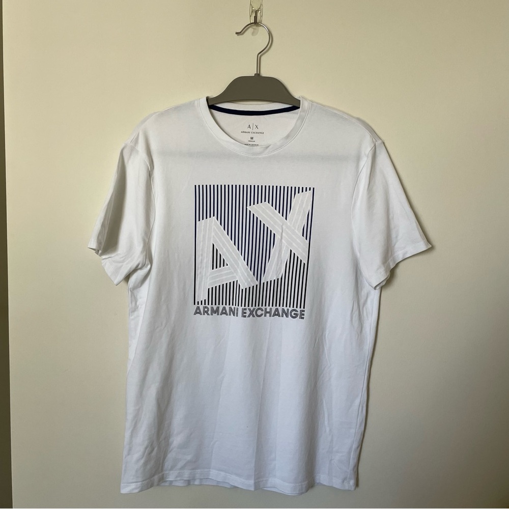 Armani Exchange White Short Sleeve Tee - Size M